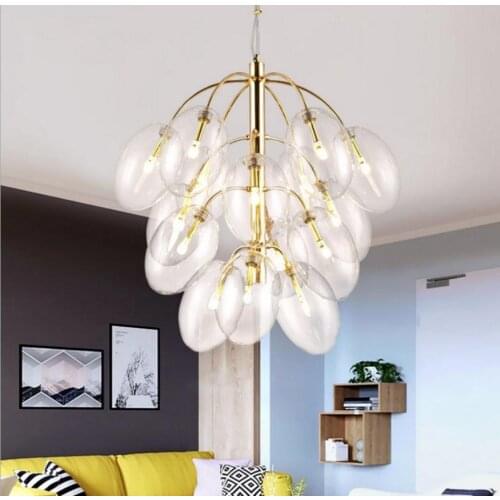 Nordic Modern LED Pendant Lights Simple Glass Restaurant Dinning Room Lamp Creative Grape Designer Lighting Cafe Hanging Light