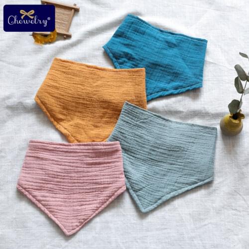 Lets Make Baby Bib Cotton Accessories Newborn Wholesale 1pc Solid Color Snap Button Soft Triangle Towel Baby Feeding Drool Bibs