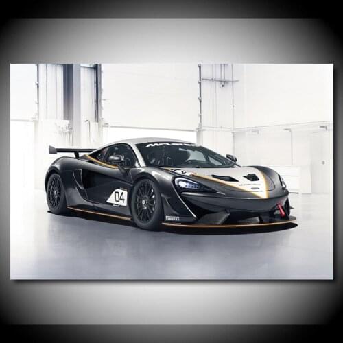 Modern Wall Art Canvas Paintings Mclaren 720s GT3 black Supercars Garage Picture Posters and Prints for Living Room Decor