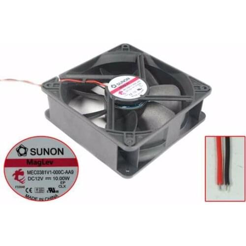 SUNON MEC0381V1-000C-AA9 DC 12V 10.00W 120x120x38mm 2-Wire Server Cooling Fan