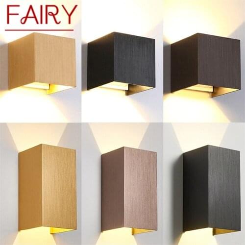 FAIRY Outdoor Wall Light Fixture Aluminum LED Brushed Square Sconces Waterproof Creative Decorative For Bedroom Living Room