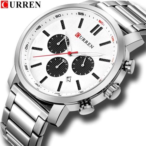 Top Brand Luxury CURREN Men Watch Business Full Steel Quartz Watch Fashion Sport Waterproof Watch Casual Chronograph Wristwatch