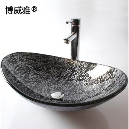 Boweiya tempered glass wash basin bathroom art basin above counter basin bathroom vanity bathroom