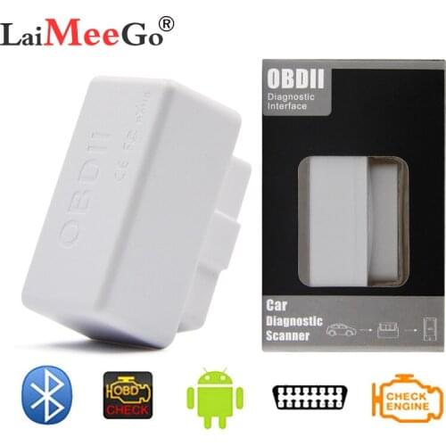 V2.1 White Super Mini ELM327 Bluetooth OBD2 Scanner Smart Auto Code Reader Support All OBD 2 Protocols Android Latest