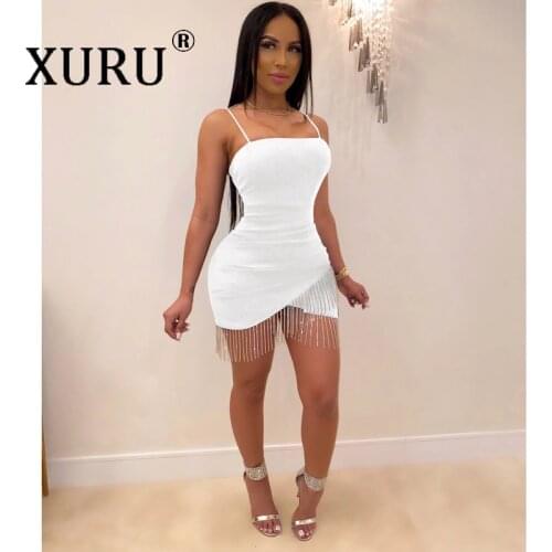 XURU European and American Sexy Fringed Short Dress 2020 Summer New Hot Sale Ladies Dress Club Party Nightclub Dress