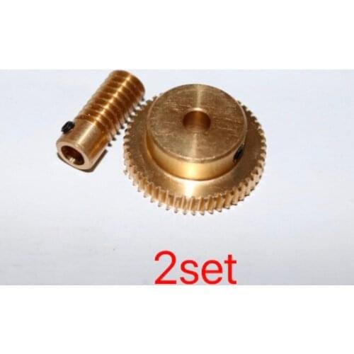 2set 0.5M-50T Worm Gear High Speed Reduction Ratio 1:50-Remote Control Toys Steering Gear Worm Gear Combination