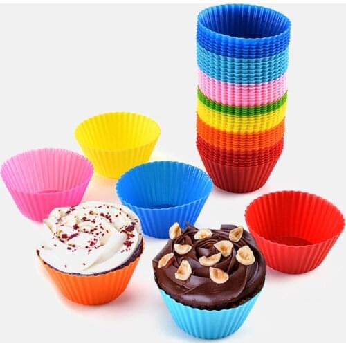 20pcs/Set Silicone Cake Mold Round Shaped Muffin Cupcake Baking Molds Kitchen Cooking Bakeware Maker Cake Decorating Tools