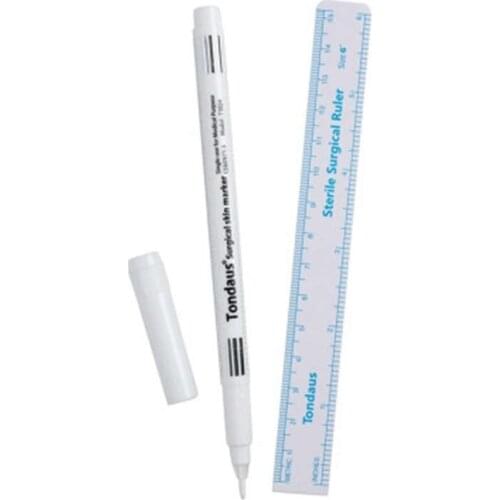 3sets White color Surgical Eyebrow Tattoo Skin Marker Pen with Measuring Ruler Microblading Positioning tattoo Accessories Tools