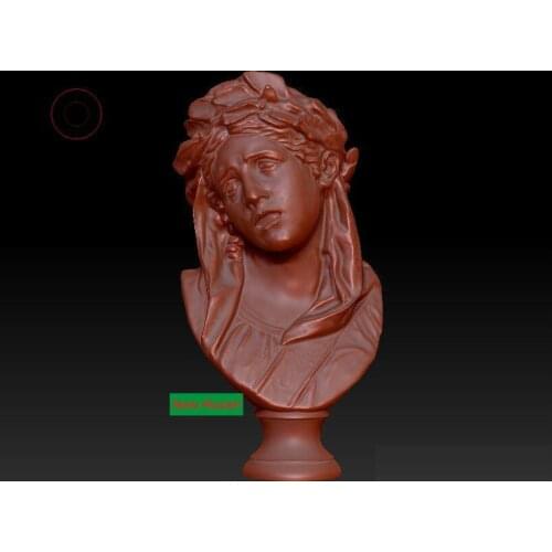3D model stl format, 3D solid model rotation sculpture for cnc machine Miserable woman