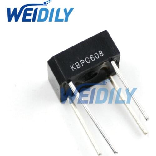 10PCS KBPC608 KBPC-608 6A 800V Single Phases Diode 4pin bridge rectifier new