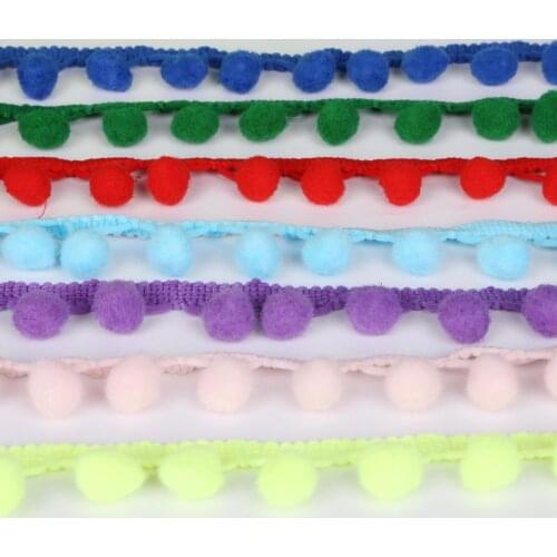 5Yards/Lot Pom Pom Trim Ball 20MM MINI Pearl Pompom Fringe Ribbon Sewing Lace Kintted Fabric Handmade DIY Craft Accessories