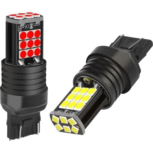 50PCS T20 7443 W21/5W Super Bright 3030 LED Car Tail Brake Bulb Turn Signals Auto Rear Parking Lamp Daytime Running Lights