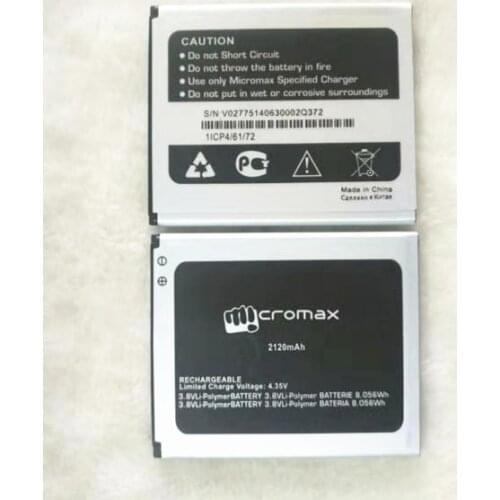 AZK 100% High quality New Replacement Micromax Q372 Battery for Micromax Q372 smart phone battery 3.8V 2120mAh