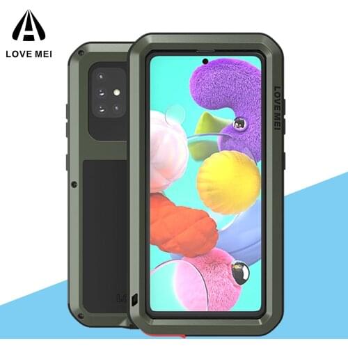 For Samsung Galaxy A51 A71 A42 A30 A40 A50 A70 A90S A6 7 8Case LOVE MEI Shock Dirt Proof Water Resistant Metal Armor Cover Coque
