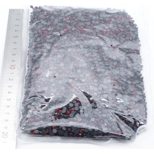 Dark Siam Wholesale Large Bulk Packing High Quality Shiny Stones Size SS6 SS10 SS16 SS20 SS30 Black Hotfix Rhinestones