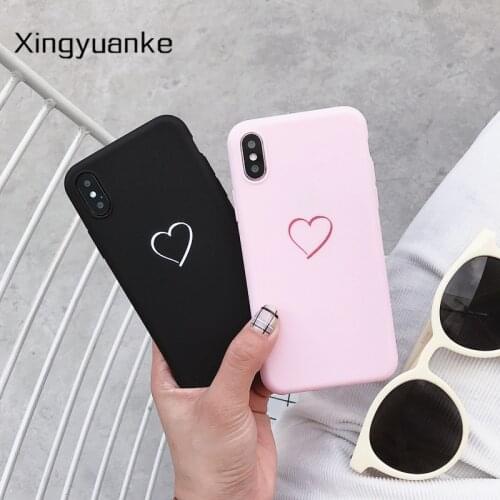 Cute Love Heart Silicone Phone Case For OPPO F5 F7 F9 Pro A3S A5 A52 A72 A92 A31 A53 2020 Reno 2 2Z 4 Pro Find X2 Couples Cover