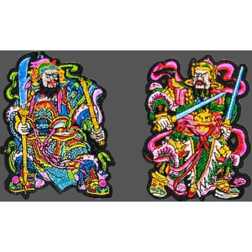 Colors General DIY Decoration Clothes Stickers Iron On Chinese Style Door-god Appliques Sewing Clothing Accessories