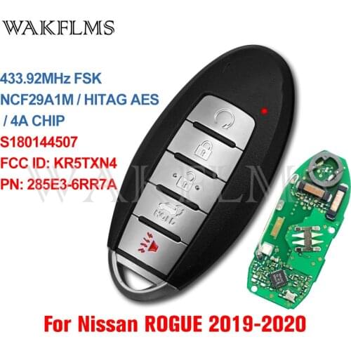 For Nissan Rogue 2019 2020 Proximity Smart Keyless Remote Key 433MHz 285E3-6RR7A KR5TXN4 S180144507 Without Logo