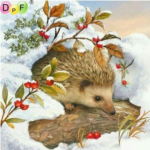DPF DIY Snow hedgehog 5D full square diamond painting cross stitch crafts diamond embroidery wall pinting home decor mosaic kit