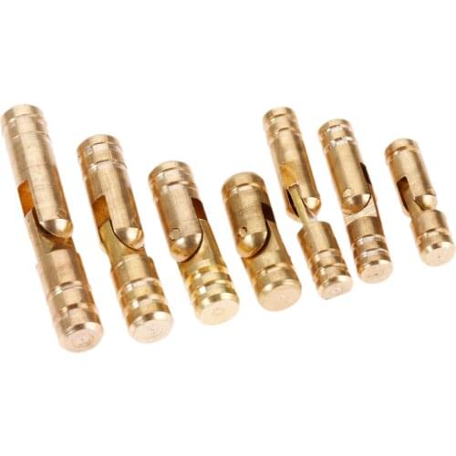 DRELD 4pcs Cylinder Brass Copper Invisible Concealed Barrel Hinge Bolt Jewelry Wood Boxes Door Hinges Antique Furniture Hardware