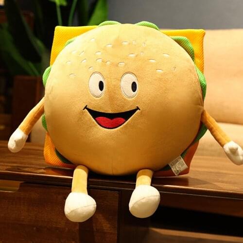 Simulation Hamburger Doll Skin-friendly Cute Hamburger Plush Toy