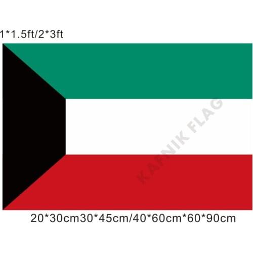 KAFNIK,free shipping 20*30cm/30*45cm/40*60cm/60*90cm small flags Kuwait Flag for Countries World Event Decorative Flags