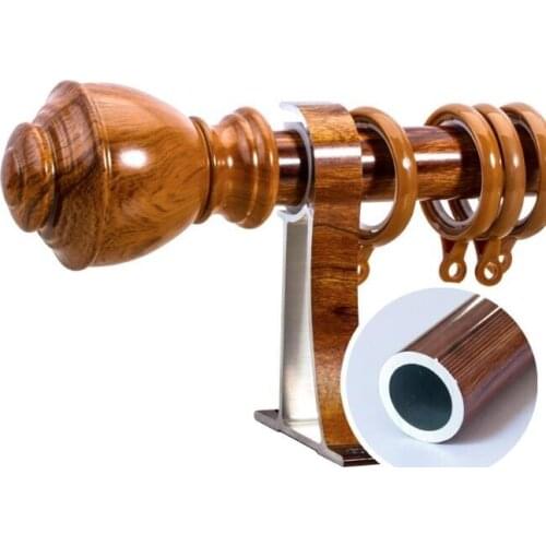 Classic retro rome rod single and double pole thick aluminum alloy decorate mute punch curtain track rod ABS decorative head