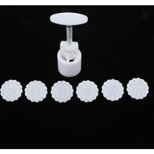 Round Moon Cake Mold Pastry Mooncake Mould Flower Stamps Baking Tool Set