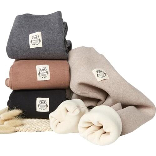 Teenagers Girls Tight Warm Fleece Winter Leggings For 3-12Years Kids Leggins Cotton High Waist Trousers Pants