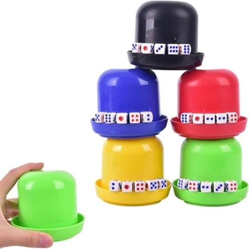 Polyhedral Dice Cup Drinking Board Game Gambling Dice Box With 5pcs Dices