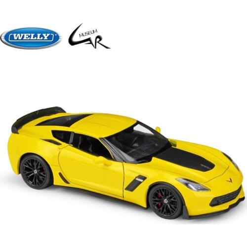 WELLY 1:24 Model Car Simulation Alloy Metal Toy Car Childrens Toy Gift Collection Model Toy Gifts Chevrolet Corvette Z06
