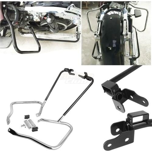 Motorcycle Saddlebag Bracket Guard Support Bar Crash Bars For Harley Touring Road King Glide 2014-2020 19 18 17 16 15 Parts
