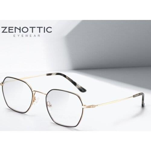 ZENOTTIC Metal Titanium Glasses Frame Blue Light Blocking Computer Glasses Women Ultralight Business Study Eyeglasse Men
