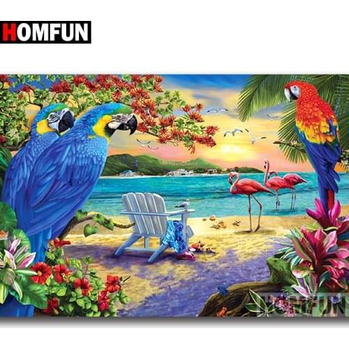 HOMFUN Full Diamond "Bird flower landscape"DIY 5D Diamond Painting Cross Stitch Home Decor Picture Of Rhinestone Handmade A27532