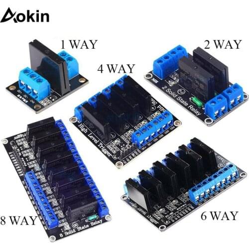 5V 1 2 4 channel SSR AVR G3MB-202P 8 way High Low Level Solid State Relay Module 240V 2A Output with Resistive Fuse for Arduino