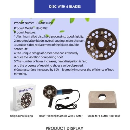 With 4Blades Cutter Disk Cattle Electric Hoof Renovation Tool, Horse Repair Hoof Machine
