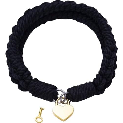 Shibari rope BDSM Collar Braided BDSM symbol Bondage gear Fetish Dog Slave Bondage Neck Collar Bondage Restraints Sex Collar