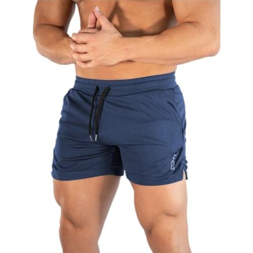 PLUS SIZE 4XL Men Fitness Bodybuilding Shorts Man Summer Gym Workout Male Breathable Mesh Quick Dry Sportswear Beach Shorts