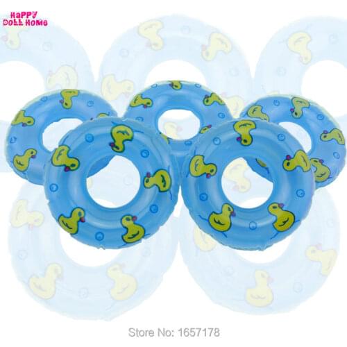5 Pcs Blue Swimming Buoy Lifebelt Ring For Barbie Doll Accessories Swimming Dress Laps Baby Toys Free Shipping 16B