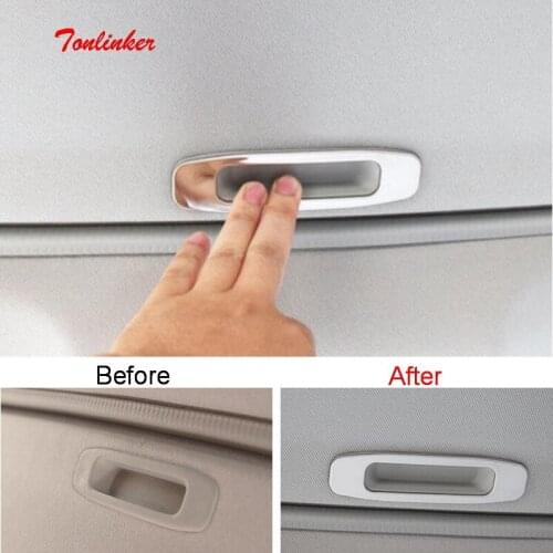 Tonlinker Car sunroof Handle Cover Case Sticker for TOYOTA Corolla Altis 2014-18 Car Styling 1 PCS Stainless steel Cover sticker