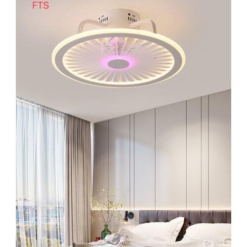Ultra-thin ceiling fan light invisible bedroom restaurant Nordic leafless household chandelier with electric fan