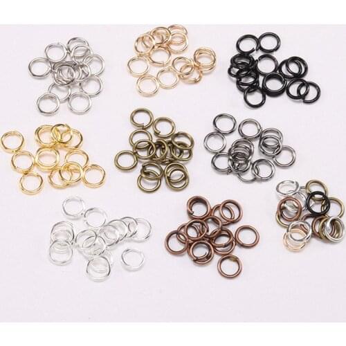 50-200Pcs/Bag 3-20mm Metal Jump Rings Round Split Gold Color Connector for DIY Jewelry Making Finding Accessories Supplies