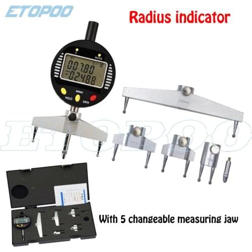 High accuracy digital radius gauge digital radius indicator with 5 changeable measuring jaw Measurement Tool