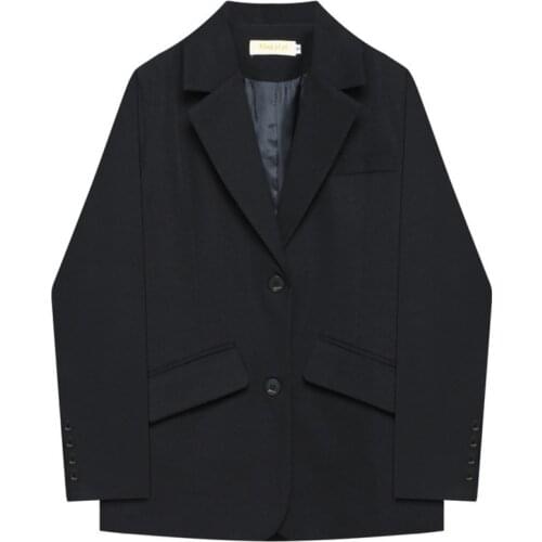 Smoky Grey Women Long Sleeve Single Breasted Pocket Chic Blazers Office Lady Professional Suit Casual Coat 2021 Autumn