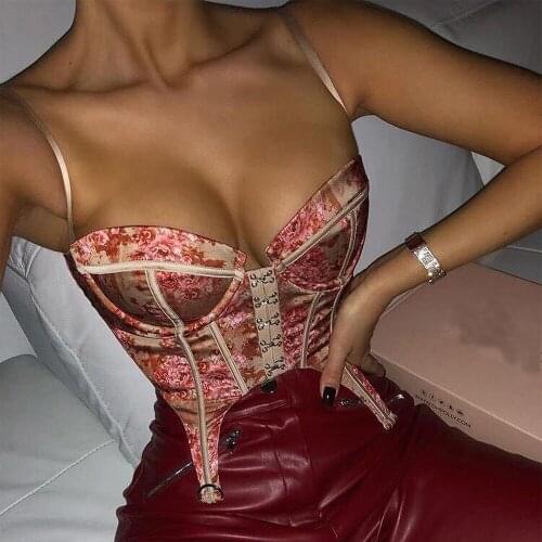 Corset Crop Top Vintage Women Corset Top Y2k 2021 New Arrivals V Neck Sexy Tops Party Club Night