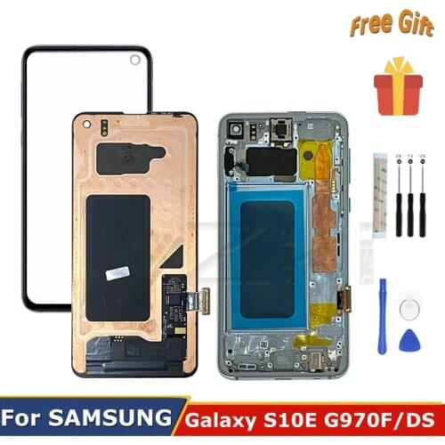 For SAMSUNG Galaxy S10E LCD G970F/DS G970U G970W SM-G9700 Tools Display Touch Screen Digitizer Replacement Assembly With Frame