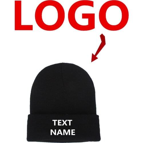 Winter Hat Custom Logo Embroidered or Print Your Logo Winter Knit Hat Beanie Customize NAME Letters
