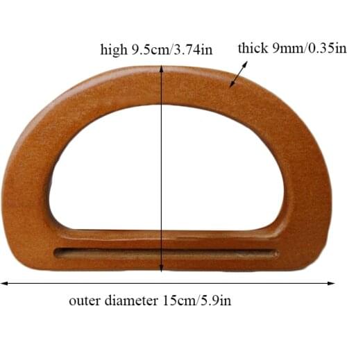 1Pc Nature Wooden Bag Handle O Bag Handles Replacement Diy Handbag Tote Handles Purse bags Classic Straps Bags Accessories