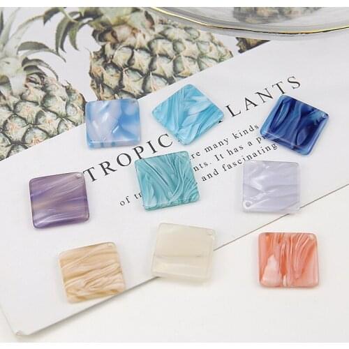 10pcs Korean Fashion Women Earrings Sweet Square Acetic Acid Pendant Geometric Statement Earrings for Women Jewelry Accessories