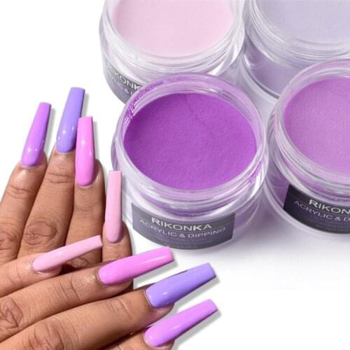 15g Acrylic Dipping Powder Purple Series Acrylic Powder Carving Polymer Nail Extension Pigment Dust Professional Nail Supplies